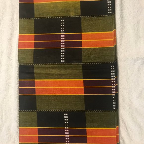 2 yards of African kente fabric print #3 100% Cotton  44 " wide - Picture 2 of 3